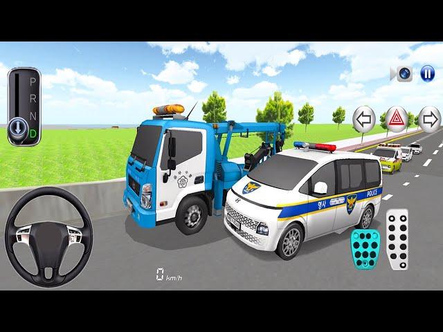 3D Driving Class 2024 - New Police Van Hyundai Staria and Tow Truck | Android gameplay