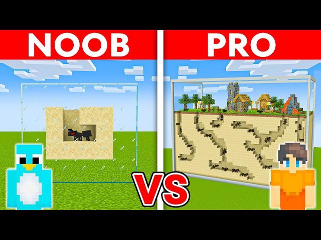 NOOB vs PRO: ANT FARM HOUSE Build Challenge in Minecraft