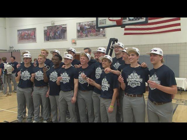 Providence Christian Celebrates First Basketball State Championship with Net-Cutting Ceremony 