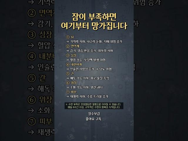 잠이 부족하면 여기부터 망가집니다