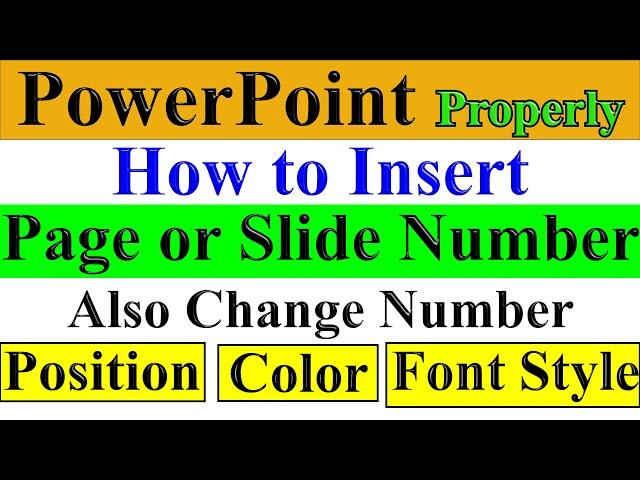 PowerPoint How to Insert Page number or Slide Number Properly. Also Change the Font color Position