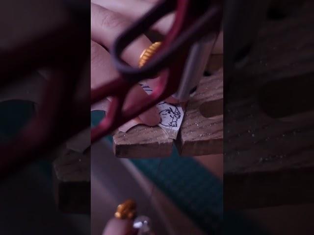 MAKING: sawing tiny cat out of metal sheet #cats #jewelrymaking #shorts