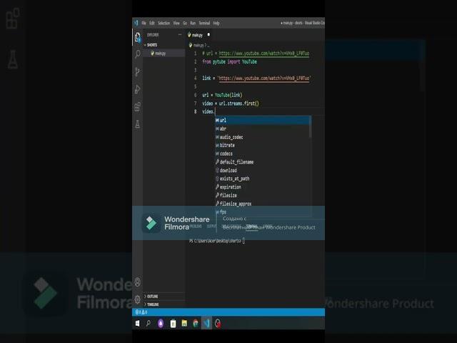 Как скачать видео с Youtube на Python #Shorts