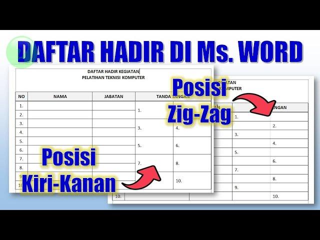 Cara Membuat Daftar Hadir di Word