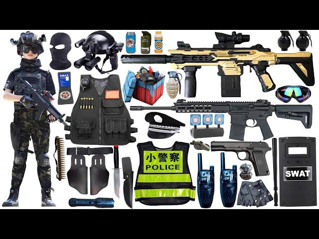 Special Forces military toy gun set unboxing, automatic rifle, tactical helmet,M1911 pistol,gas mask