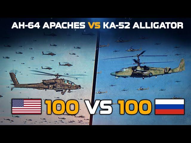 100 VS 100 | AH-64 Apache Vs 100 Ka-52 Alligator  | Digital Combat Simulator |