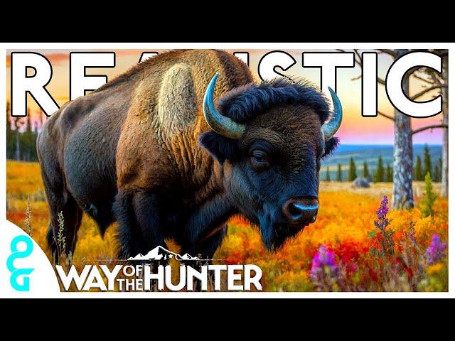 Realistic Wood Bison Hunt, Albino Checkup | WAY OF THE HUNTER