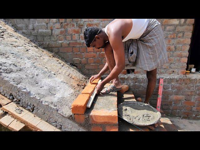 Amazing Long Stairs Construction!-How to build brick stair Properly-Using by sand and cement mixer