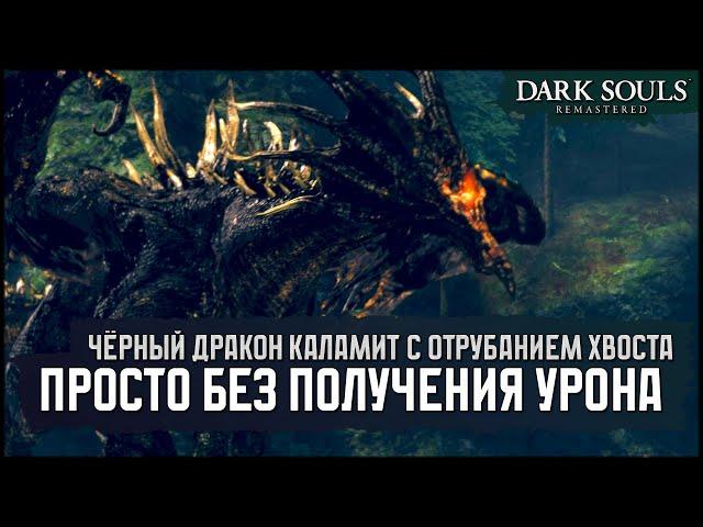 [No-Hit] Чёрный дракон Каламит с отрубанием хвоста | Без тарана... 🡆 Dark Souls: Remastered