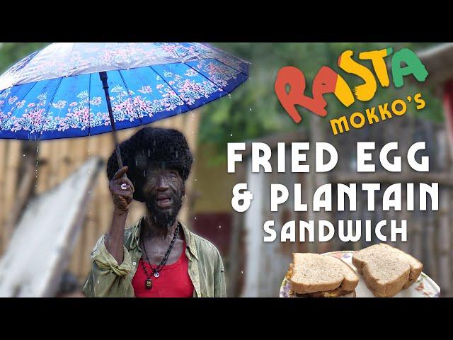 FRY GRADE Egg & Plantain Sandwich, Rasta Mokko Style!