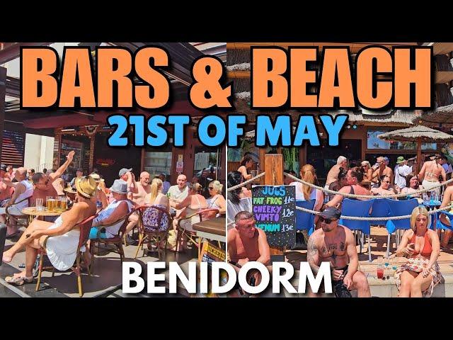 Benidorm - Full Bars, Terraces & Beach Crowds!┃Heat Hits Hard! 