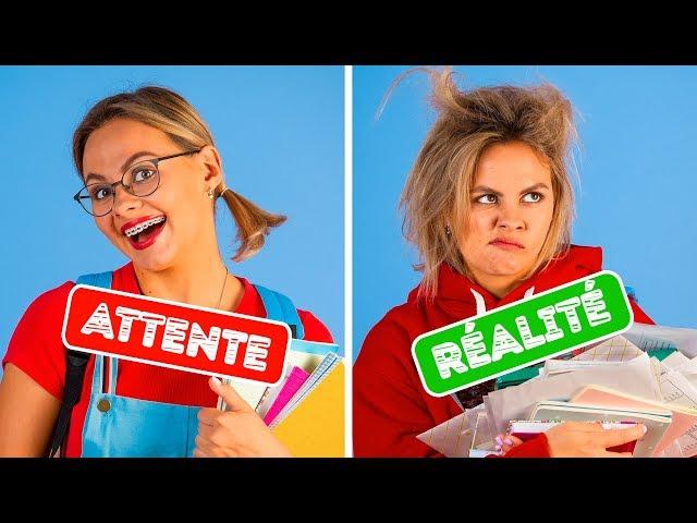 RENTRÉE DES CLASSES ATTENTE VS RÉALITÉ || Drôles de Situations Situations par 123 GO!