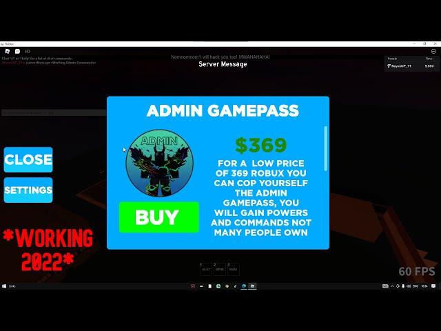 How to make ADMIN Gamepass in Roblox Studio (*Working 2022*)