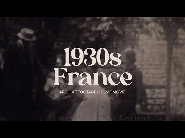 Archive footage of family in the 1930s, France home 9.5mm movie film