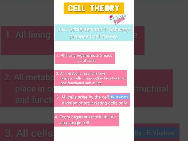 Cell Theory |Biology Class-8th and 9th #shorts #sciencevideo #scienceshort  #celltheunitoflife