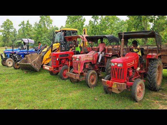 JCB 3dx Mud Loading Tractor | Mahindra 275 Mahindra 575 Mahindra 265 Powertrac Tractor #jcb #tractor