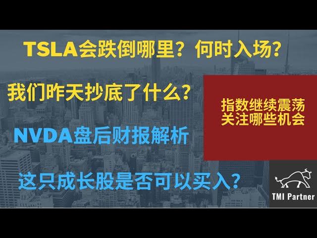 【美股分析】TSLA特斯拉会跌倒哪里？何时入场？我们昨天抄底了什么？NVDA英伟达盘后财报解析！标普目前走势看法如何？这只成长股是否可以买入？点击下方网站链接获得更多投资信息！