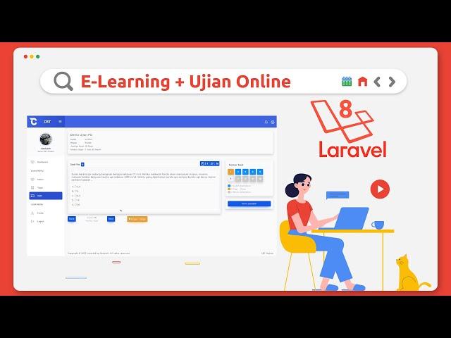 Aplikasi E Learning & Ujian Online berbasis website menggunakan laravel 8