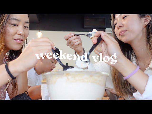 weekend vlog | café hopping, baking macarons, sports