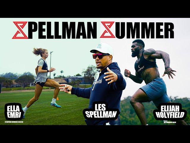 Spellman Summer | Off-SZN Speed training with NFL RB ELIJAH HOLYFIELD & STANFORD SOCCER ‘s ELLA EMRI