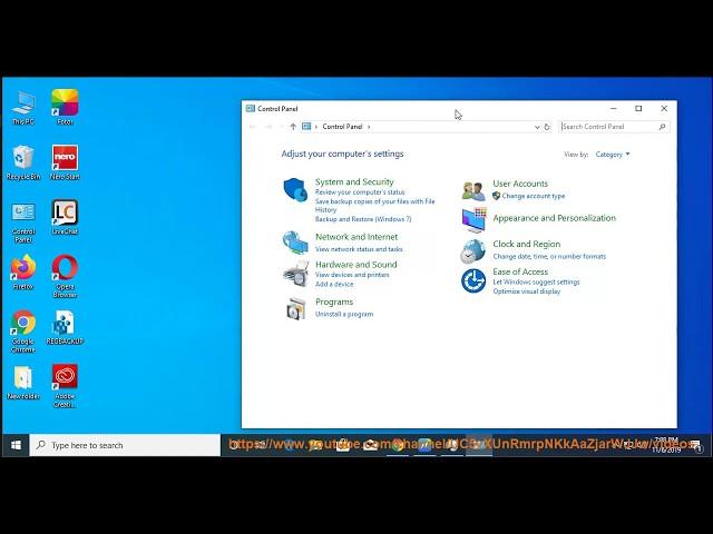 Open Control Panel on Windows 10