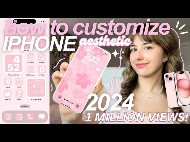 HOW TO MAKE YOUR IPHONE AESTHETIC 2024 *customization* app icons, widgets, dynamic island & sm more