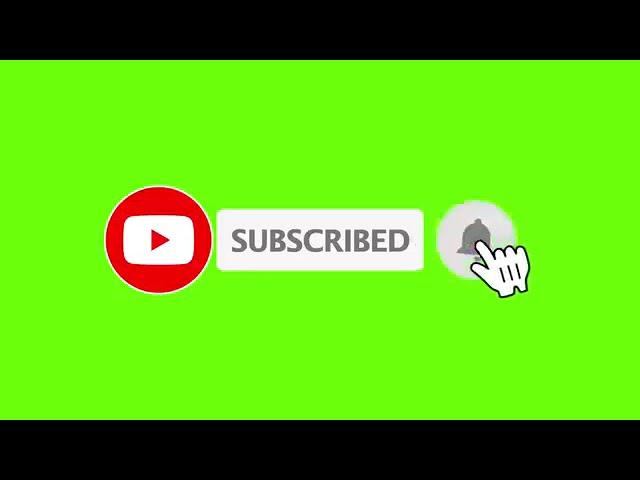 Youtube Animated Green screen Subscribe button with bell icon sound  tone #greenscreen