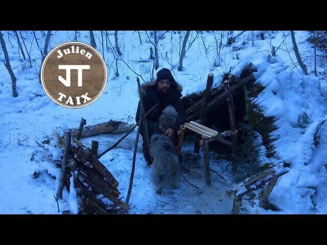 Bivouac Bushcraft : "Abri naturel enneigé" #bushcraft #bushcraftfrance @yvan-bushcraft-alpin