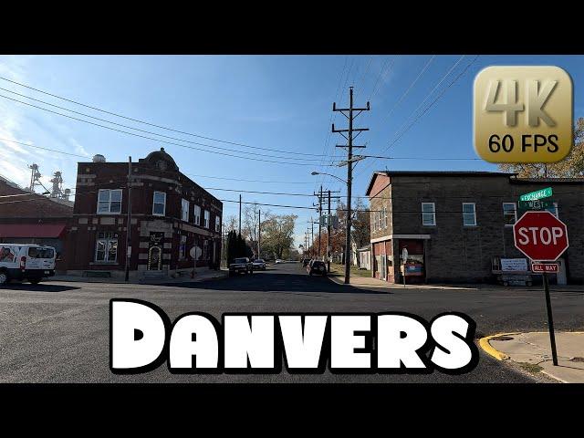 Driving Around Small Town Danvers, Illinois in 4k Video