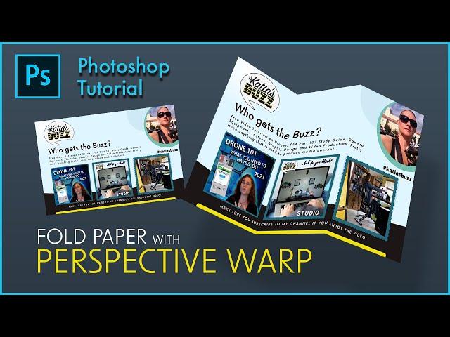 How to Fold Paper with Perspective Warp in Photoshop  on Katia's Buzz  TV