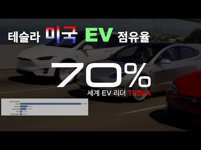 테슬라 미국에서 압도적인 전기차 시장 점유율 / 자동차 등록 동향 분석 보고서 미국 EV 70% 점유한 테슬라