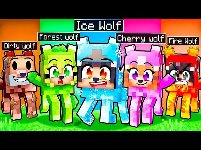 10 FRIENDS on One ELEMENTAL WOLF BLOCK in Minecraft!