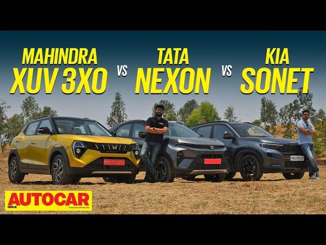 Mahindra XUV 3XO vs Tata Nexon vs Kia Sonet - Best compact SUV for you? |Comparison|@autocarindia1