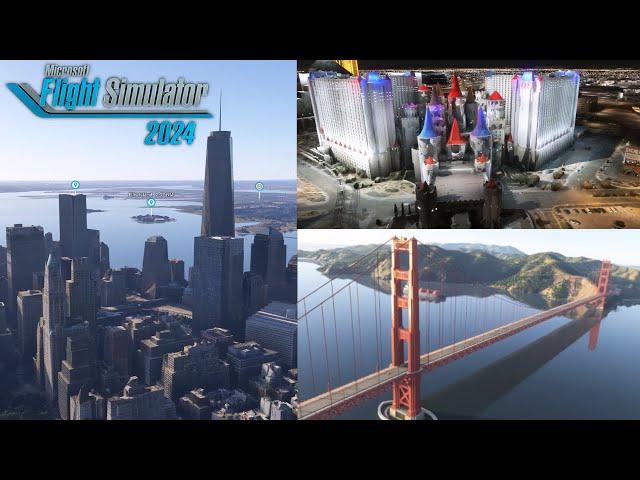 Quick Look of New-York San Francisco and Las Vegas - Microsoft Flight Simulator 2024