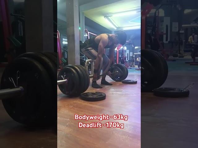 deadlift 170 kg bodyweight 63 kg #powerlifting #power #gym