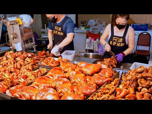 The Most Delicious Taiwanese Braised Pork Hand, Braised Pork Knuckle/市場最強！台灣滷豬腳,虎掌,元寶製作-阿鴻萬巒豬腳