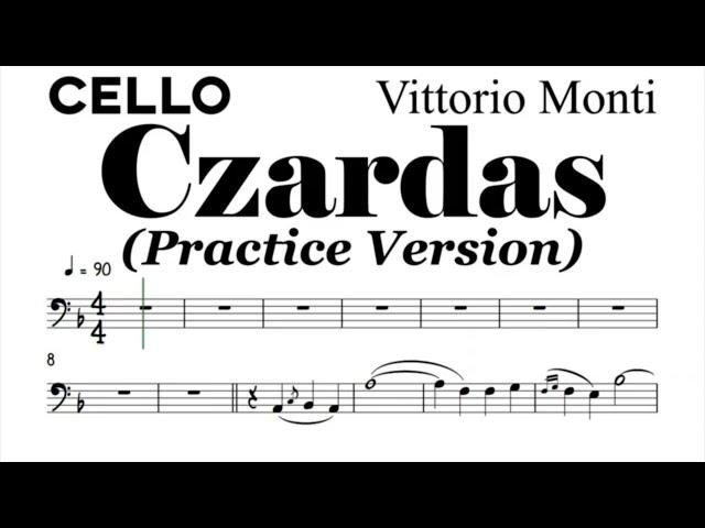 Czardas Cello Sheet Music Backing Track Play Along Partitura