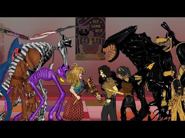 Catnap, Dogday, Miss Delight, Nightmare Huggy vs Bendy and the Dark Revival. Full Animation