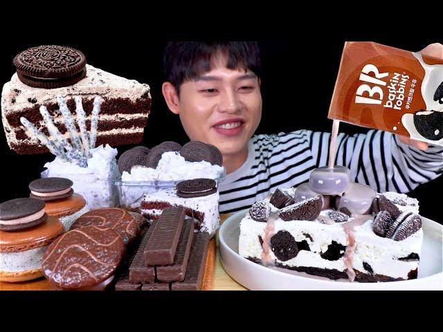 ASMR 오레오 디저트파티아이스박스 오레오과자 오레오 아이스크림 오레오 부어먹방! Oreo Dessert Party~ Oreo Cake Snack Ice Cream MuKBang