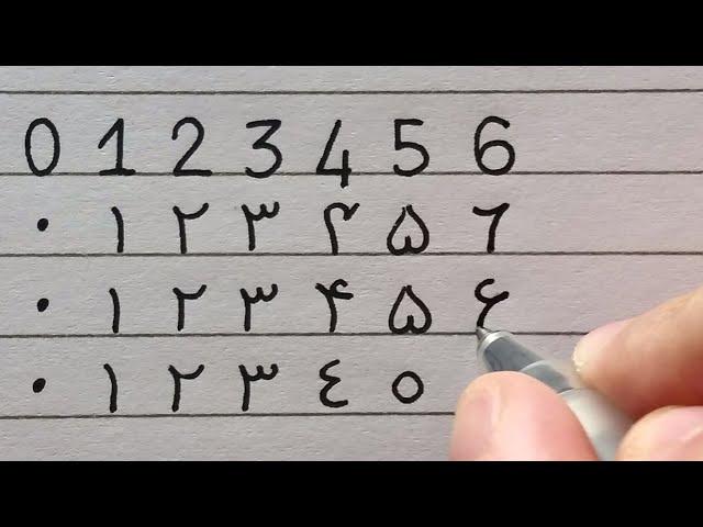 How to write numbers from 0 to 9 | Western Arabic, Urdu, Farsi and Eastern Arabic numerals