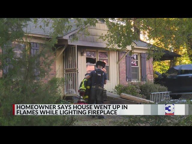 Resident uses gas fireplace for first time, house goes up in flames