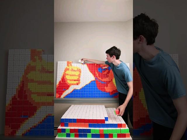 Building MY FACE out of 1,000 Rubik's Cubes