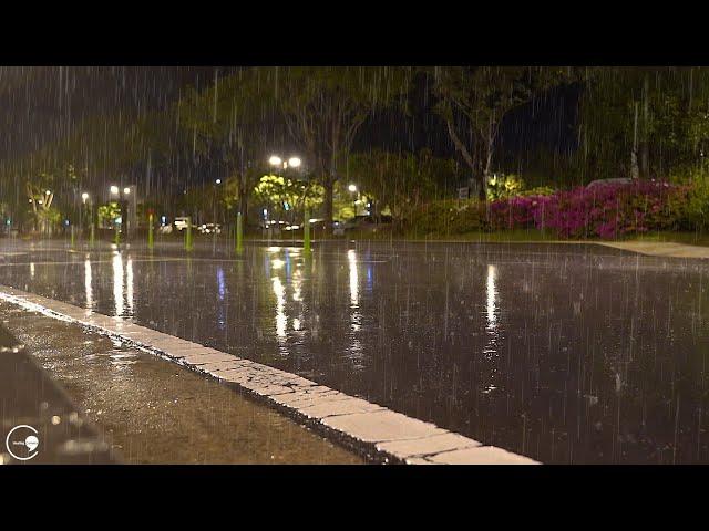 Rainy road Best rain sound for insomnia and sleep ASMR Heavy rain white noise for relaxation