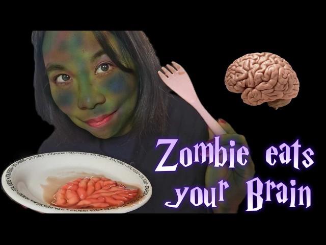 ASMR AWKWARD ZOMBIE EATS YOUR BRAIN (Soft Spoken, Layered Sounds, Jello Brain) ‍️ [Roleplay]