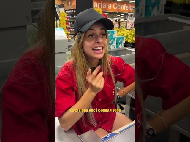 UM DIA TRABALHANDO COMO CAIXA DE SUPERMERCADO !! #shorts