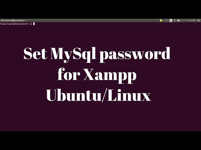 Set MySql root password for Xampp