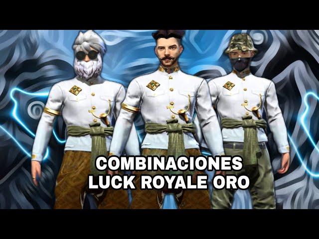 COMBINACIONES CON LA NUEVA LUCK ROYALE DE ORO COMANDANTE INTRÉPIDO"OUTFITS" CON Y SIN DIAMANTES  FF