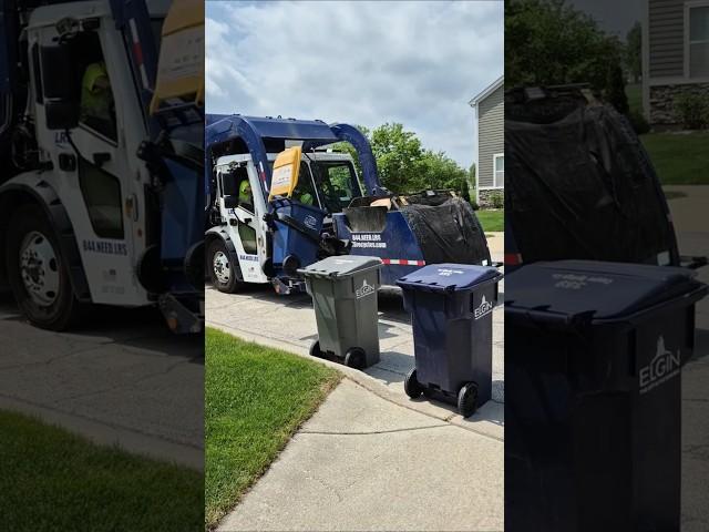 LRS garbage truck on yard waste #garbagetruck