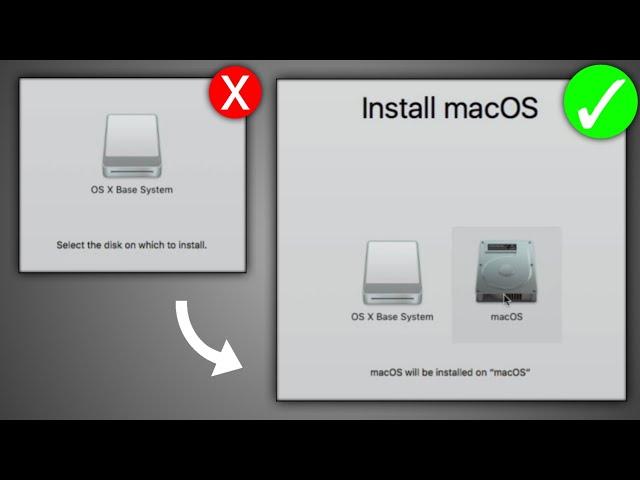 Fix No Disk to select when installing MacOS