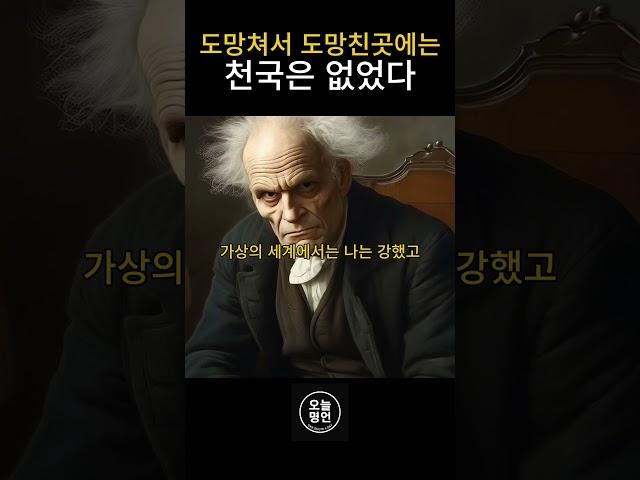 도망쳐서 도망친곳에는 천국은 없었다 #명언 쇼츠 #쇼펜하우어 #명언 #쇼츠 #멋진글귀 #니체 #명언쇼츠 #쇼츠 #shorts